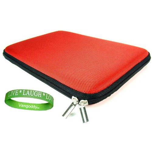 VG Durable Nylon Snug Fit hard Case for BlackBerry PlayBook 7 LCD display Tablet Wifi - Ruby Red + A Vangoddy LiveLaughLove Wrist Band!!!
