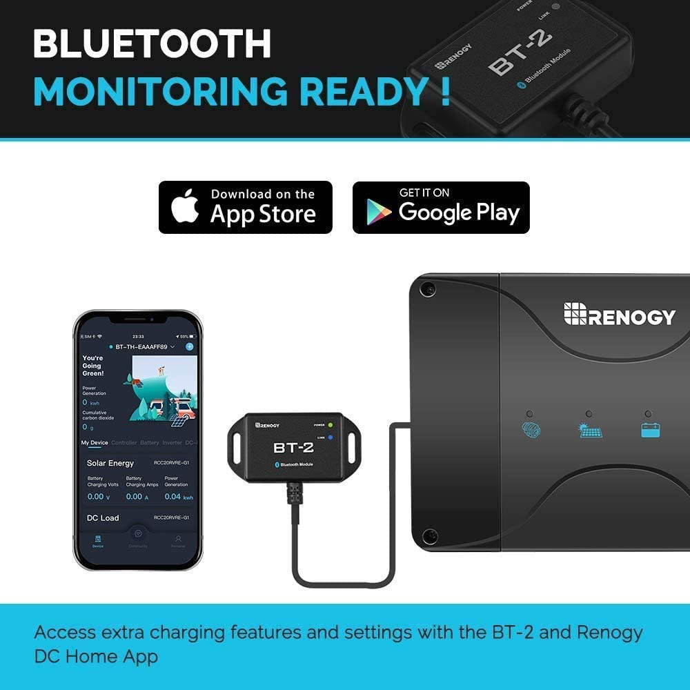Renogy 100W 12V Flex Solar Bundle with 30A Dual Battery Charging Controller