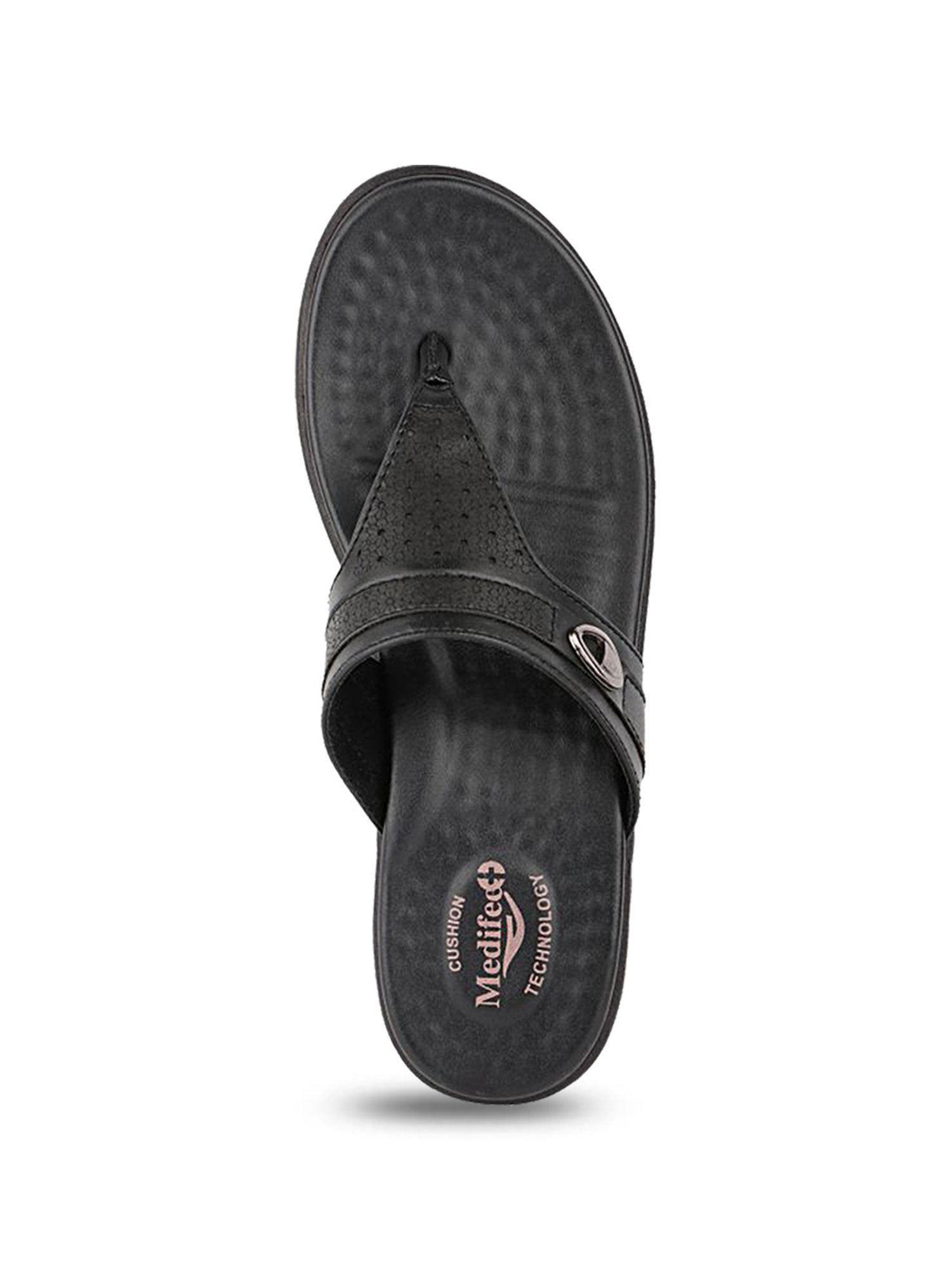 MediFeet Women's Black Thong Sandals