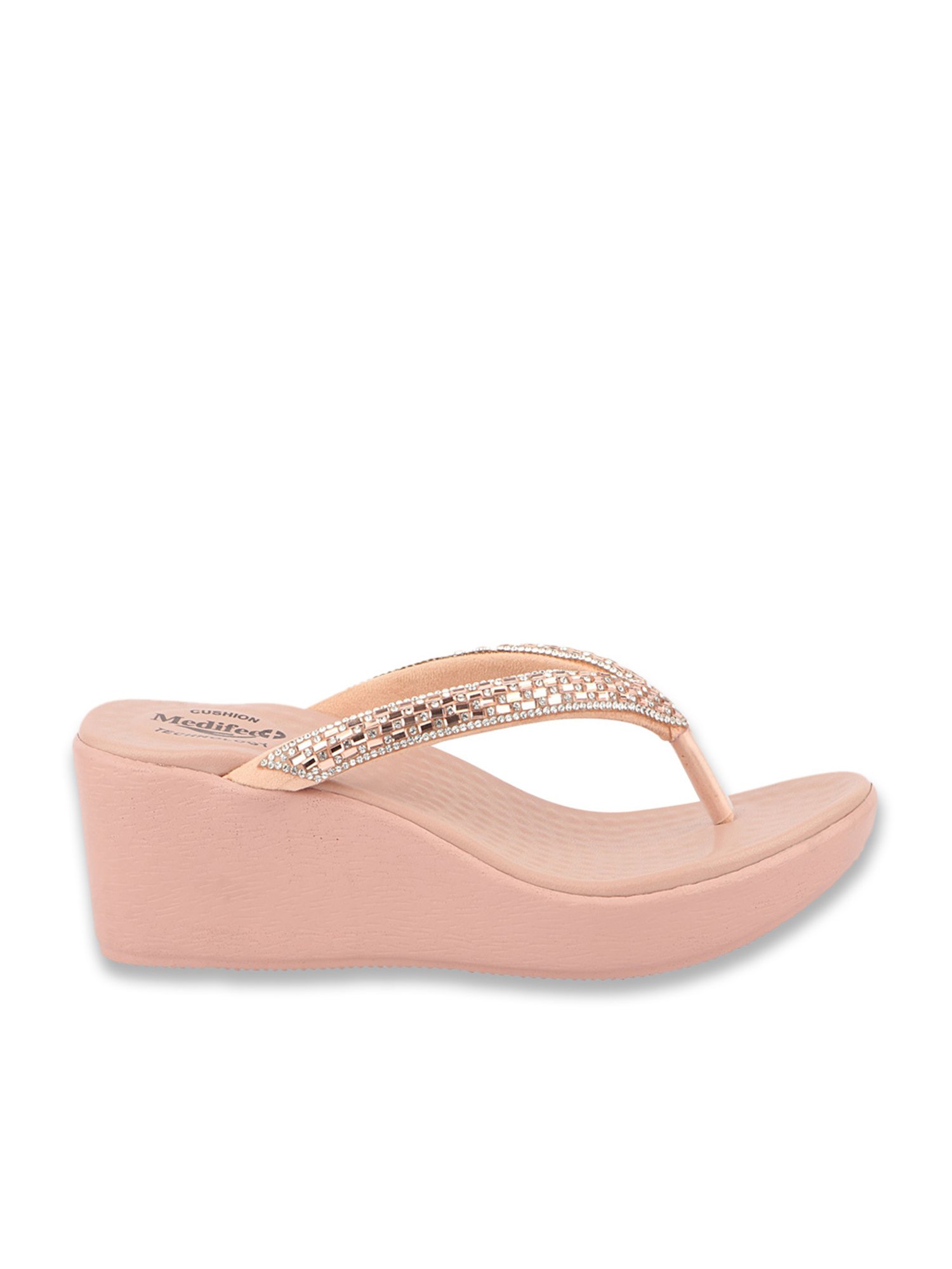 MediFeet Women's Pink Thong Wedges