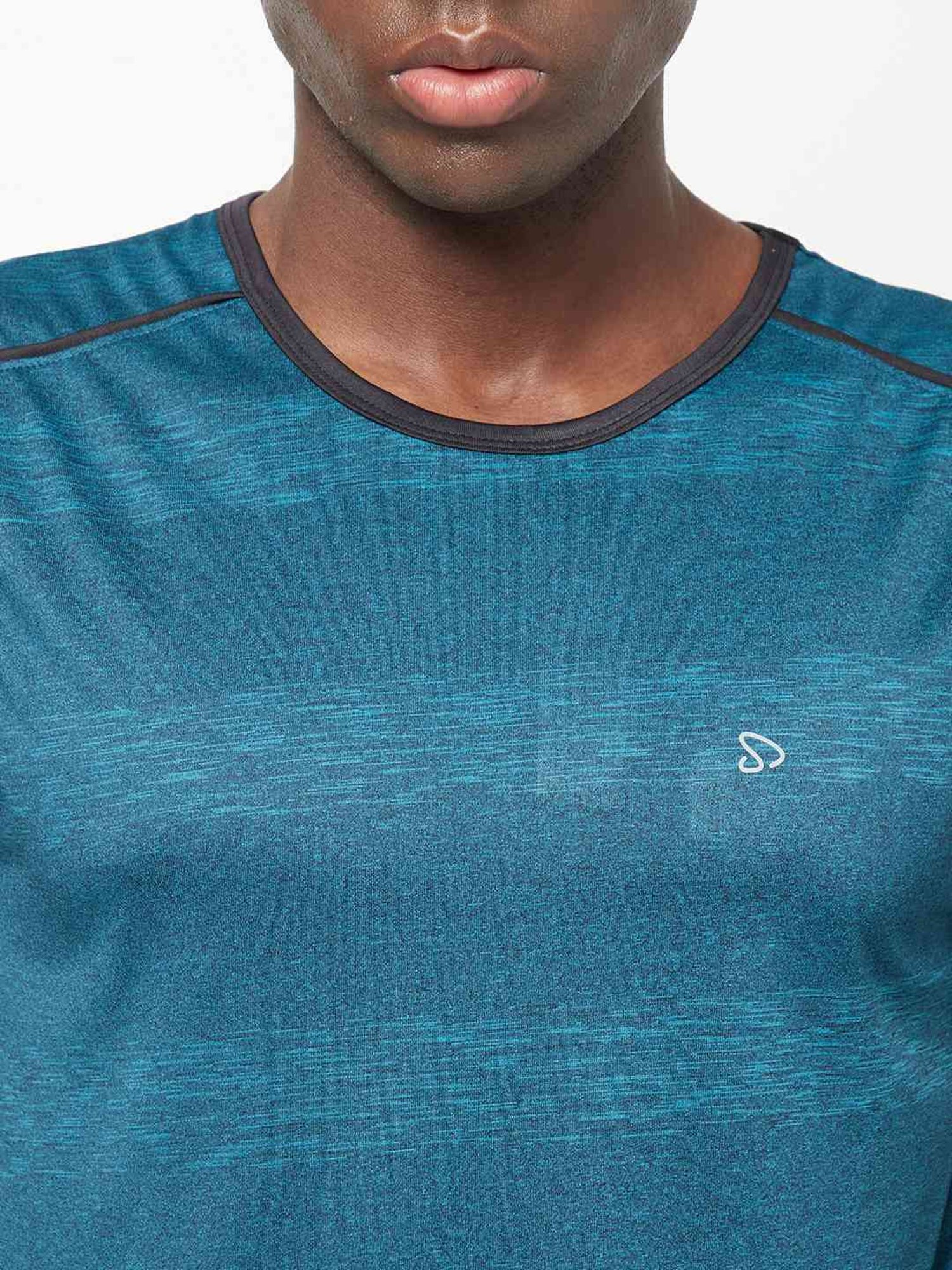 Sporto Turquoise Regular Fit Self Pattern Gym Vest