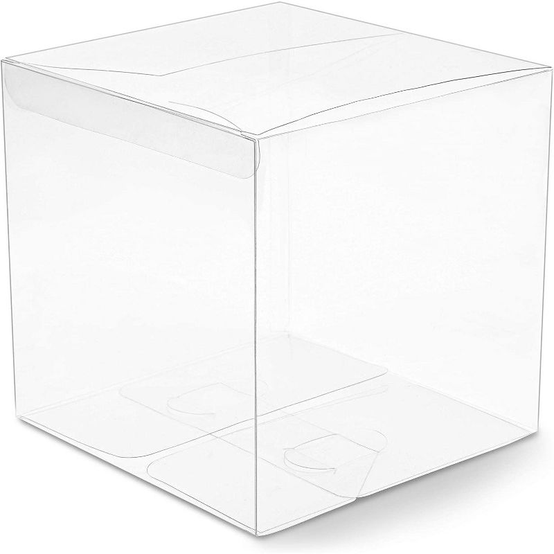 30-Pack Clear Candy Treat Box, Transparent Cube Gift Boxes 6" for Wedding Party Favors Baby Shower
