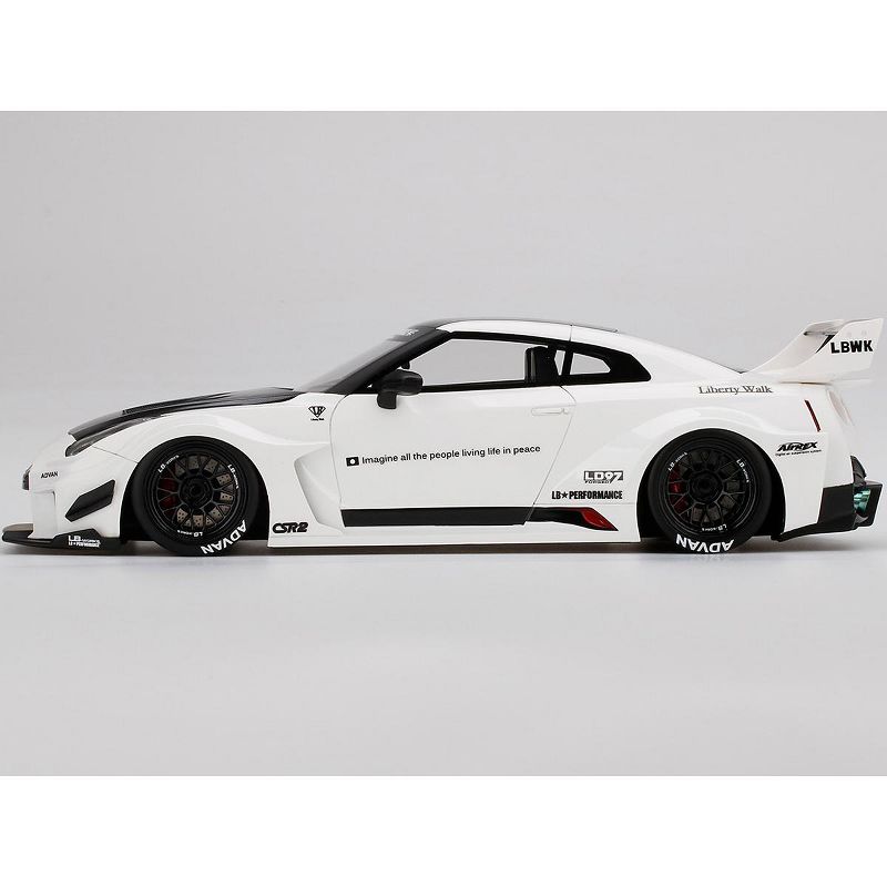 Nissan 35GT-RR LB-Silhouette WORKS GT RHD (Right Hand Drive) White and Black 1/18 Model Car by Top Speed
