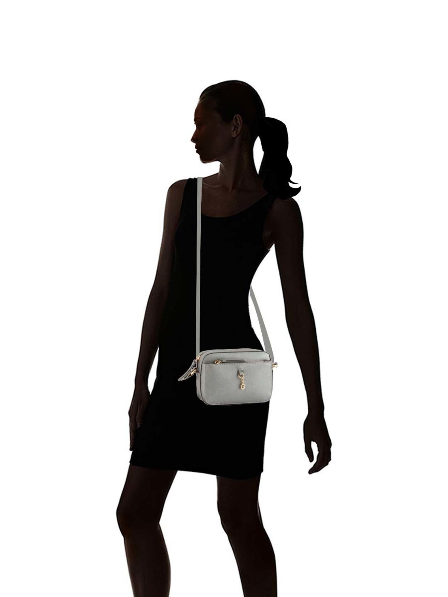 CARPISA Grey Solid Medium Sling Handbag