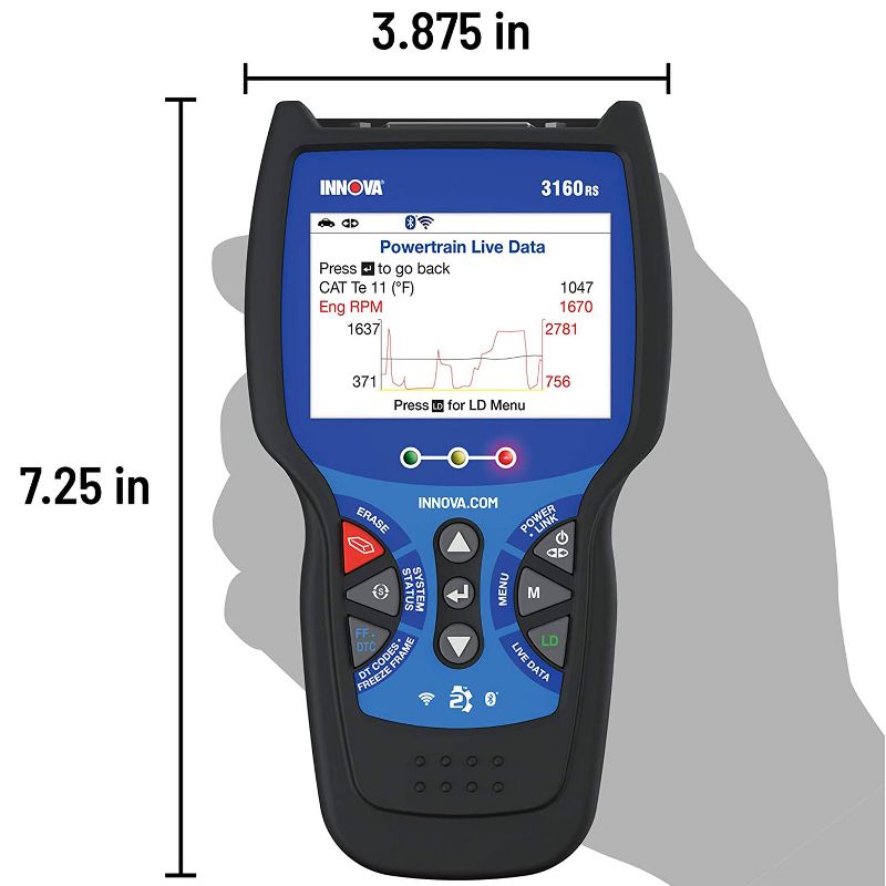 INNOVA 3160RS FixAssist Tech OBD2 Scanner Code Reader Tool with Live Data, Tire Pressure, and Transmission Temperature Read for Vehicle Diagnostics