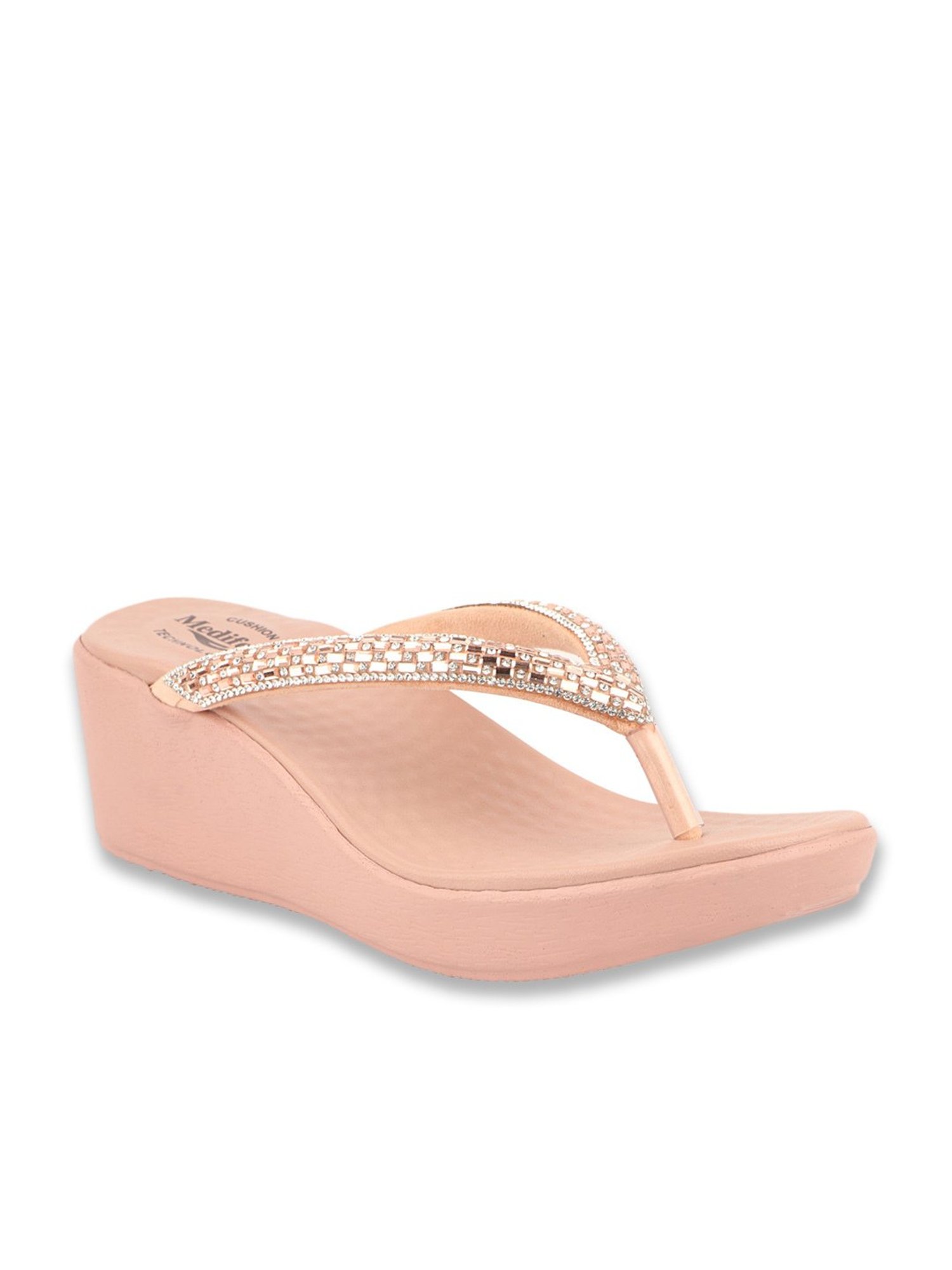 MediFeet Women's Pink Thong Wedges