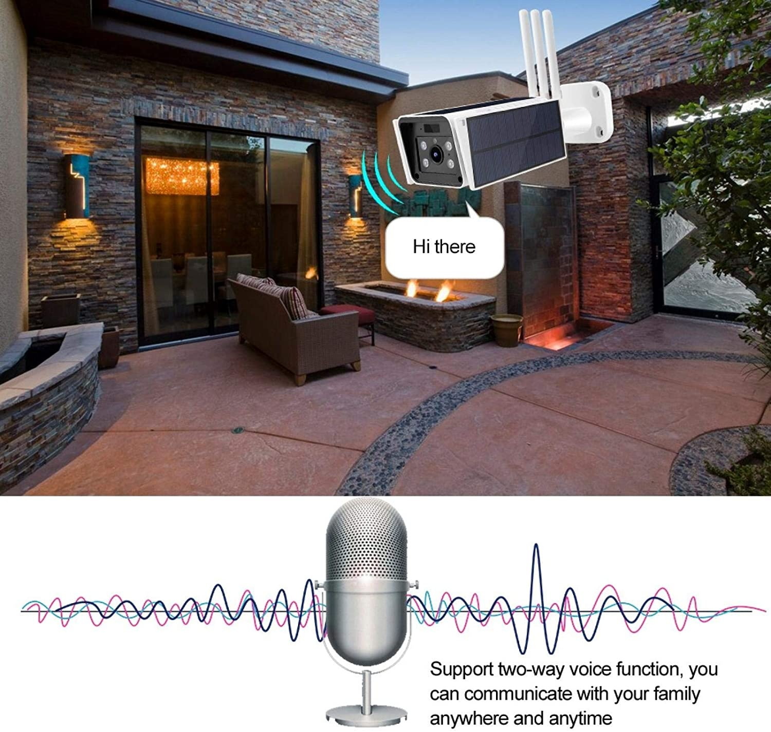 01 4G Solar Camera, 15 Meter Night Vision Two-Way Voice Function Solar Powered 1080P Hd(Southeast Asia and South America Frequency Bands)