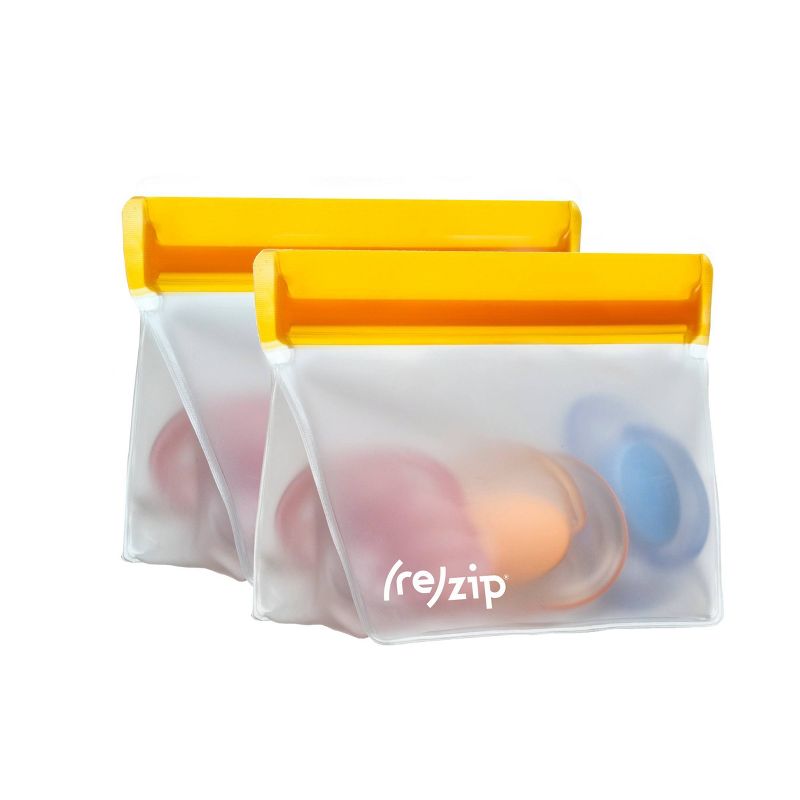 (re)zip Stand-Up Leak-proof Orange Reusable Storage Bag - 2pc