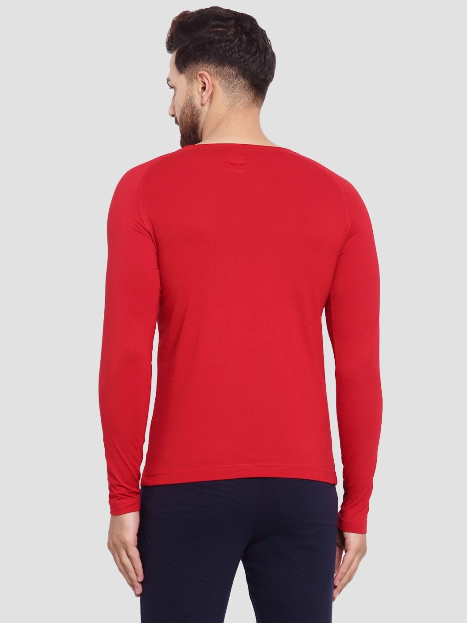 Sporto Red Slim Fit Printed Sports T-Shirt