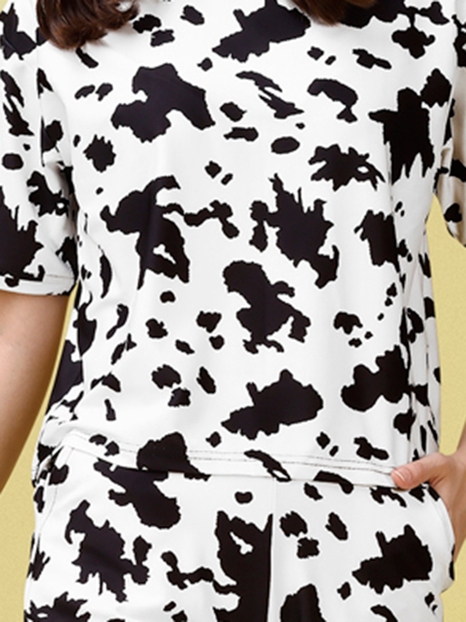 PURVAJA White & Black Printed Co-Ord Set