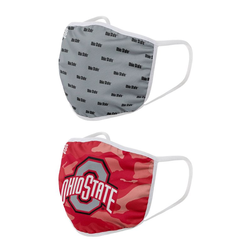 NCAA Ohio State Buckeyes Adult Face Covering 2pk