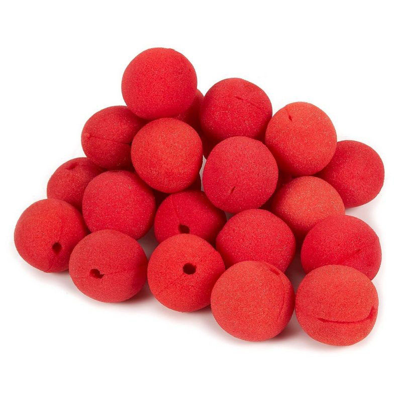 24-Pack of Clown Noses - Circus Themed Birthday Party Supplies, Foam Red Noses, Carnival Party Dress Up, Red - 2 x 2 x 2 inches