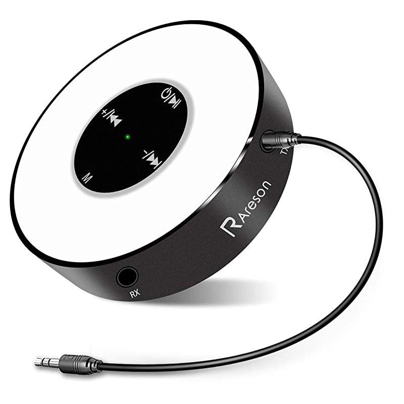 5.0 Transmitter Receiver, 2-in-1Wireless 3.5mm Adapter, Low Latency Audio Adapter for TV, Car, Home