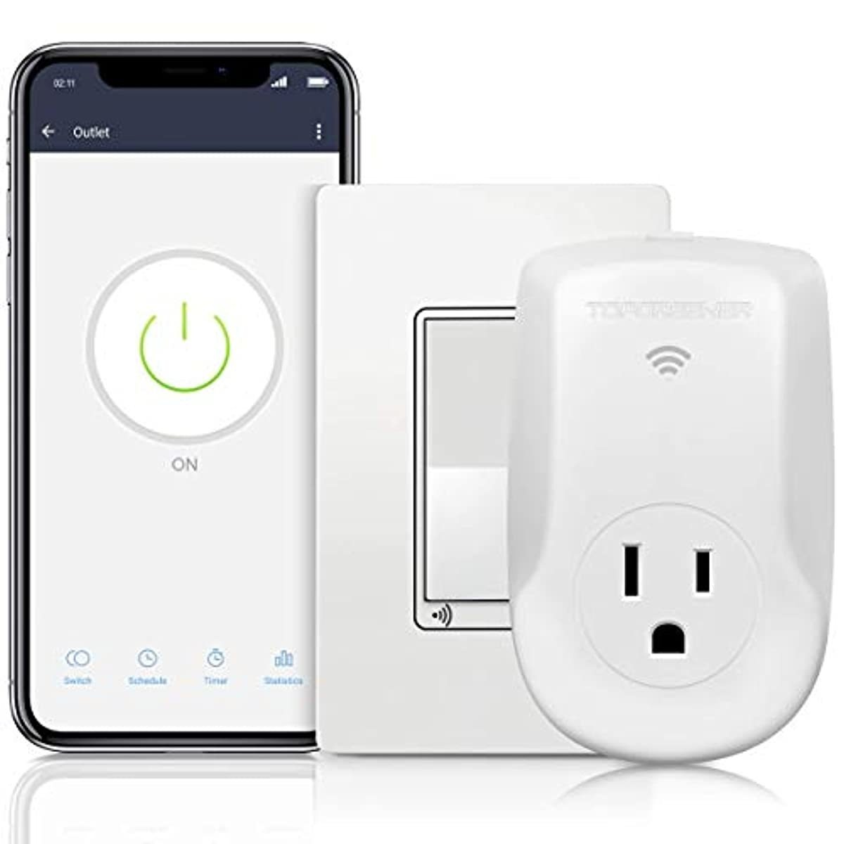 TOPGREENER 3 Way WiFi Light Switch + WiFi Smart Plug, No Hub Required, Compatible with Alexa and Google Assistant
