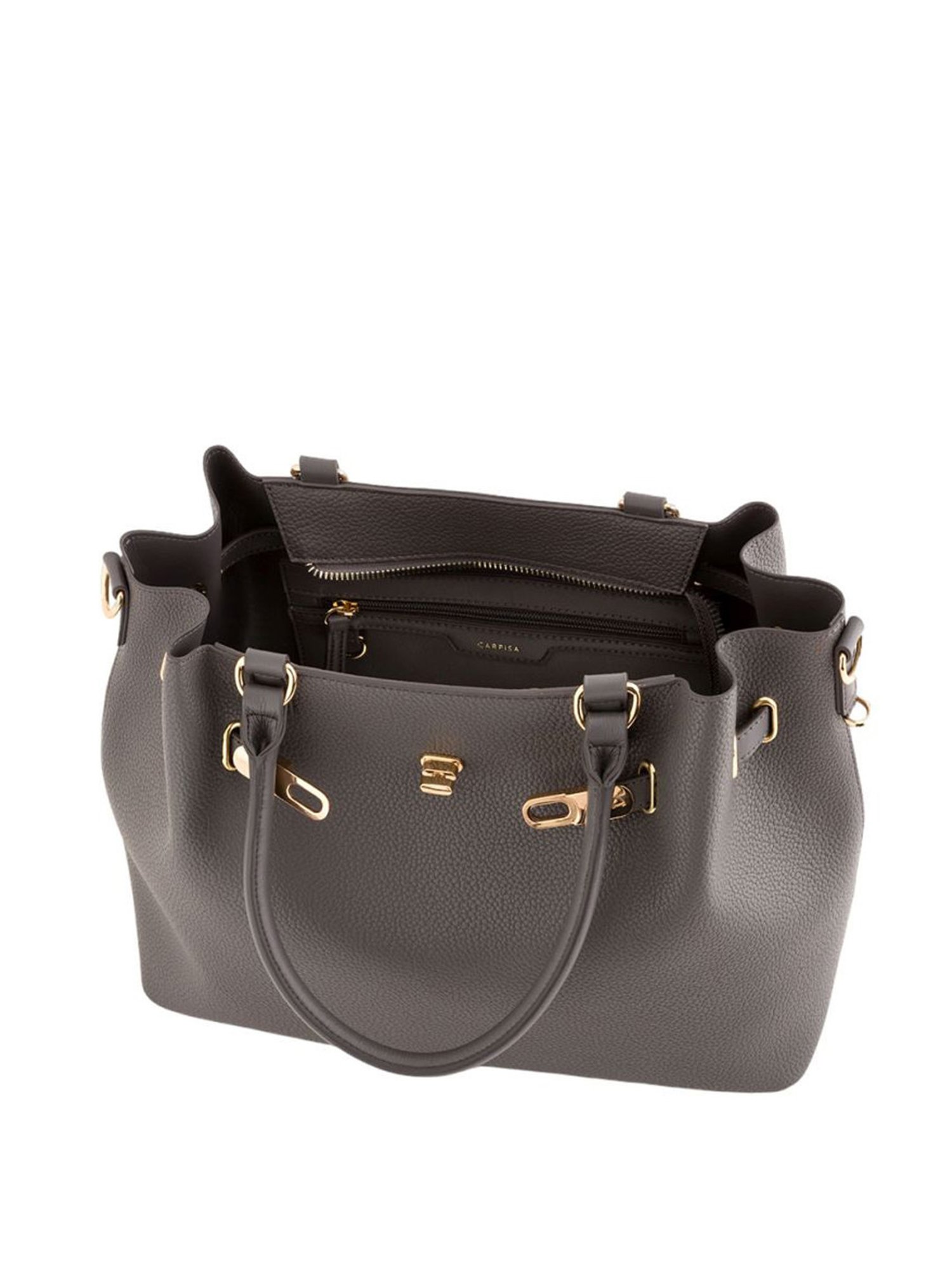 Carpisa ermione V1 Grey Faux Leather Solid Handbag