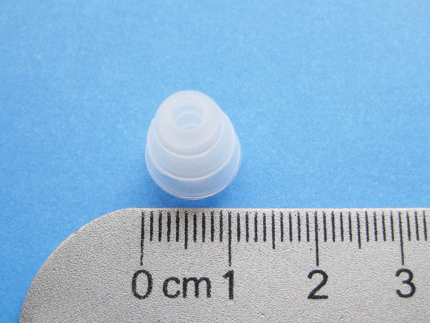 4 Pcs: 2 Small (S) and 2 Large (L) Clear Triple Flange Earbuds-Eartips Set for Etymotic etyBLU2, ER-4, hf5, hf3, hf2, mc5, mc3, mc2, and ETY kids In Ear Stereo Earphones Headset