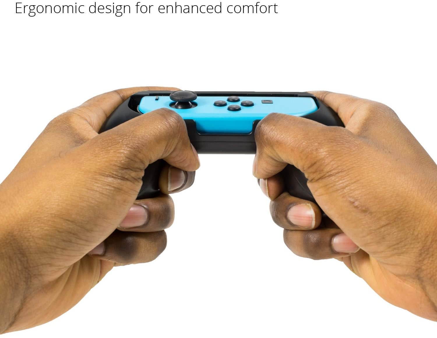 Orzly Grips compatible with Nintendo Switch Joy-Cons for Extra Comfort - TWIN PACK (2x BLACK) Universal Sided Grip Attachments for use with Nintendo Switch Joy-Cons