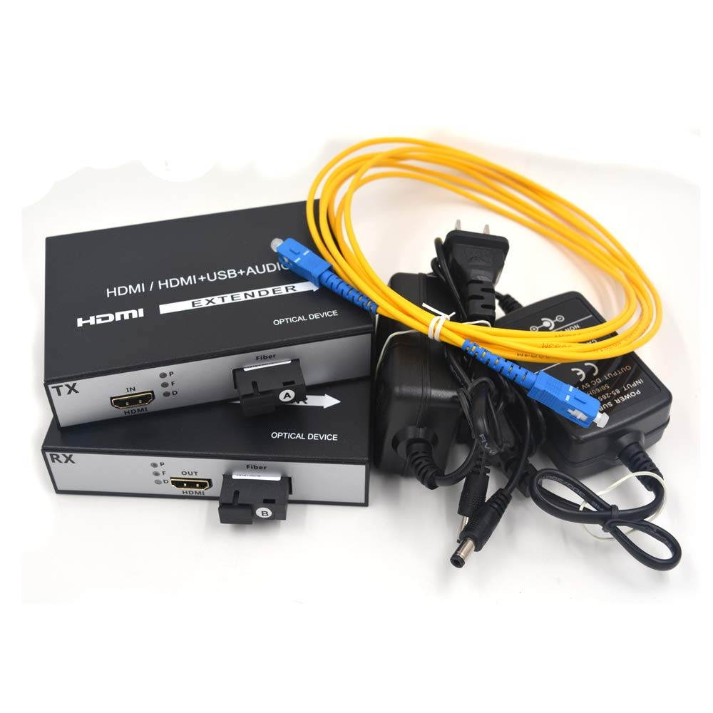 Primeda-telecom HDMI Extenders - HDMI Video/Audio Over Fiber Optic up 20Km,Transmitter and Receiver (Without KVM & Loop Out)