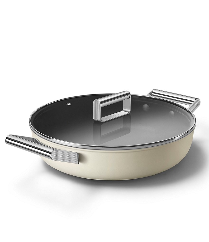 Smeg 50's Retro Style Nonstick 4-Quart Covered Saute and Brasier Pan