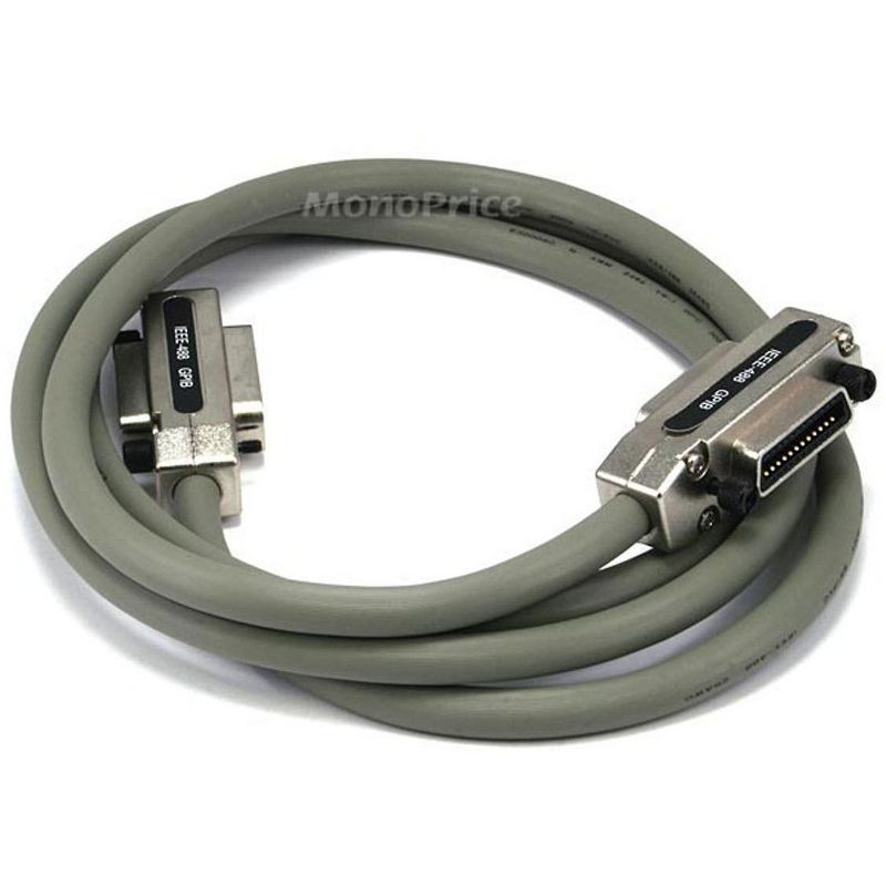 Monoprice IEEE-488 Cable - 2 Meter - Gray | With Metal Hood, Commonly used on older systems by Commodore, HP and Tektronix