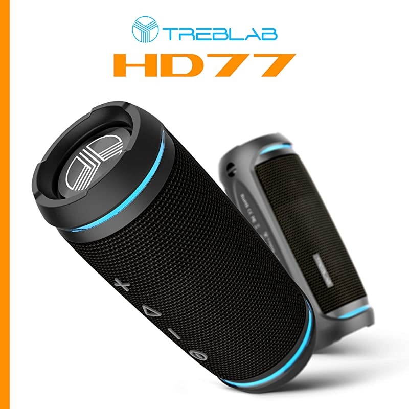 HD77 Ultra Premium Bluetooth Speaker Loud 360&deg; HD Surround Sound Wireless Dual Pairing Best 25W Stereo Loudest Bass 20H Battery IPX6 Waterproof Sports Outdoor Portable Blue Tooth