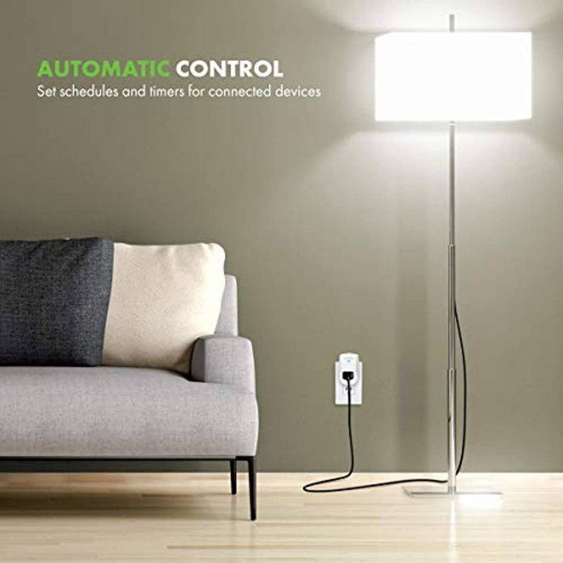 TOPGREENER Smart Wi-Fi Powerful Plug with Energy Monitoring, Smart Outlet, 15A, 1800W, No Hub Required, Works with Alexa and Google Assistant, 4 Pack