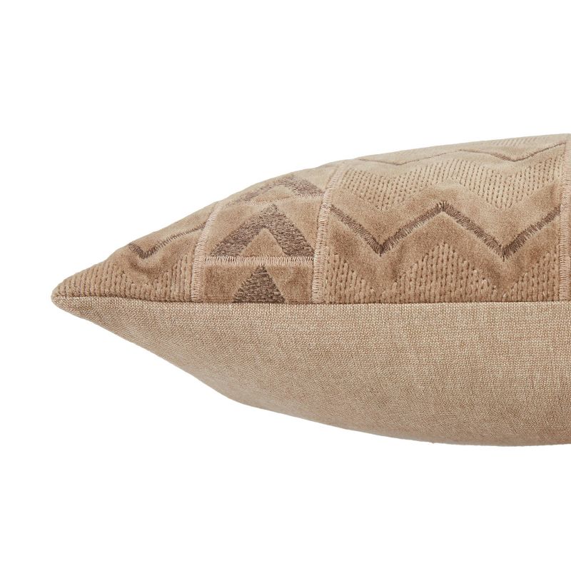 16&#34;x24&#34; Oversized Janco Chevron Poly Filled Lumbar Throw Pillow Beige - Jaipur Living
