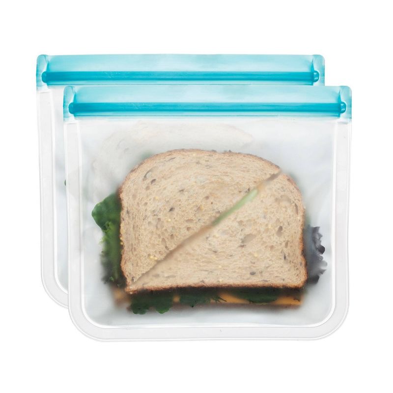 (re)zip Leak-Proof Lay Flat Aqua Lunch Bag - 2pk