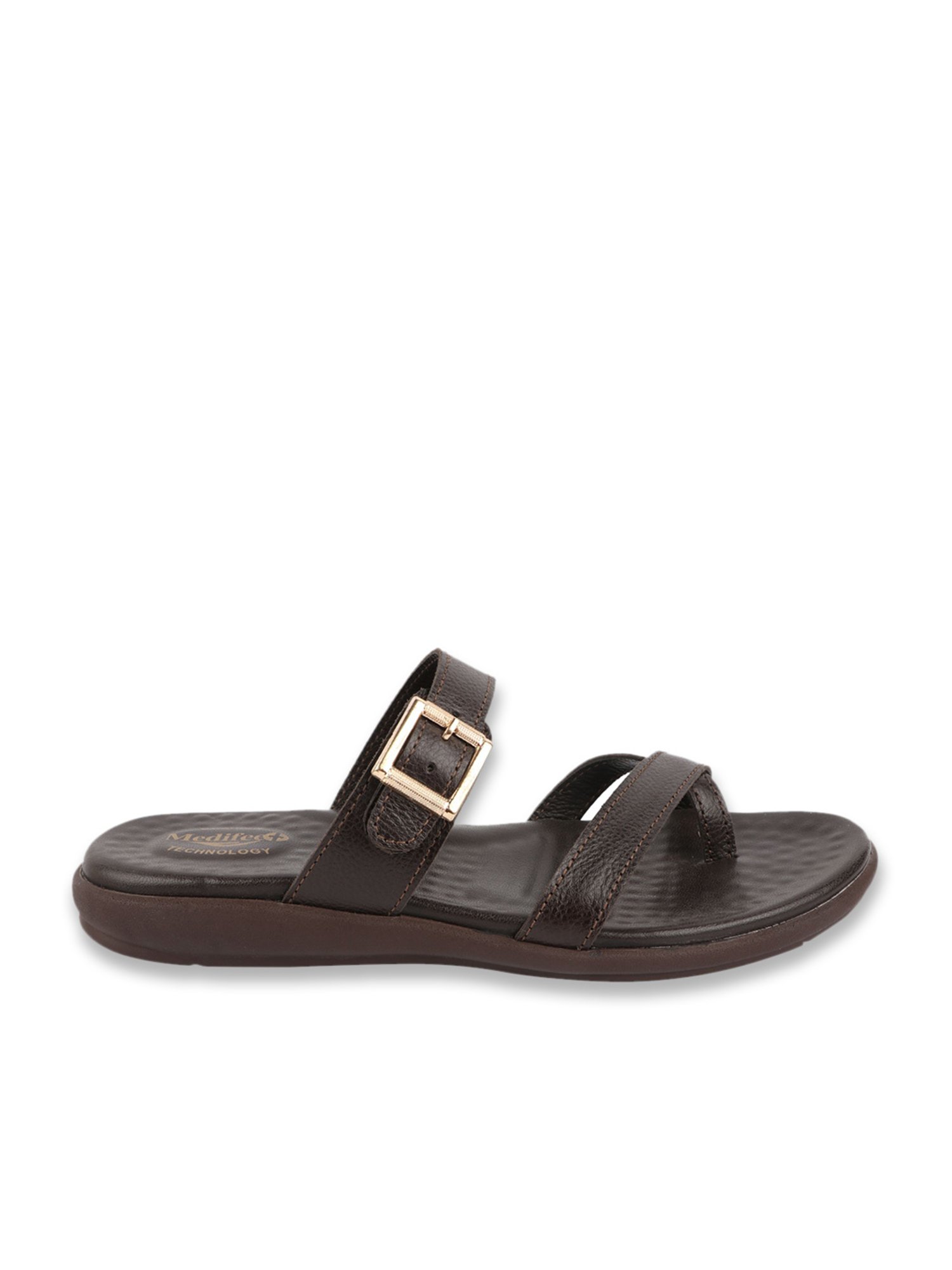 MediFeet Women's Brown Toe Ring Sandals