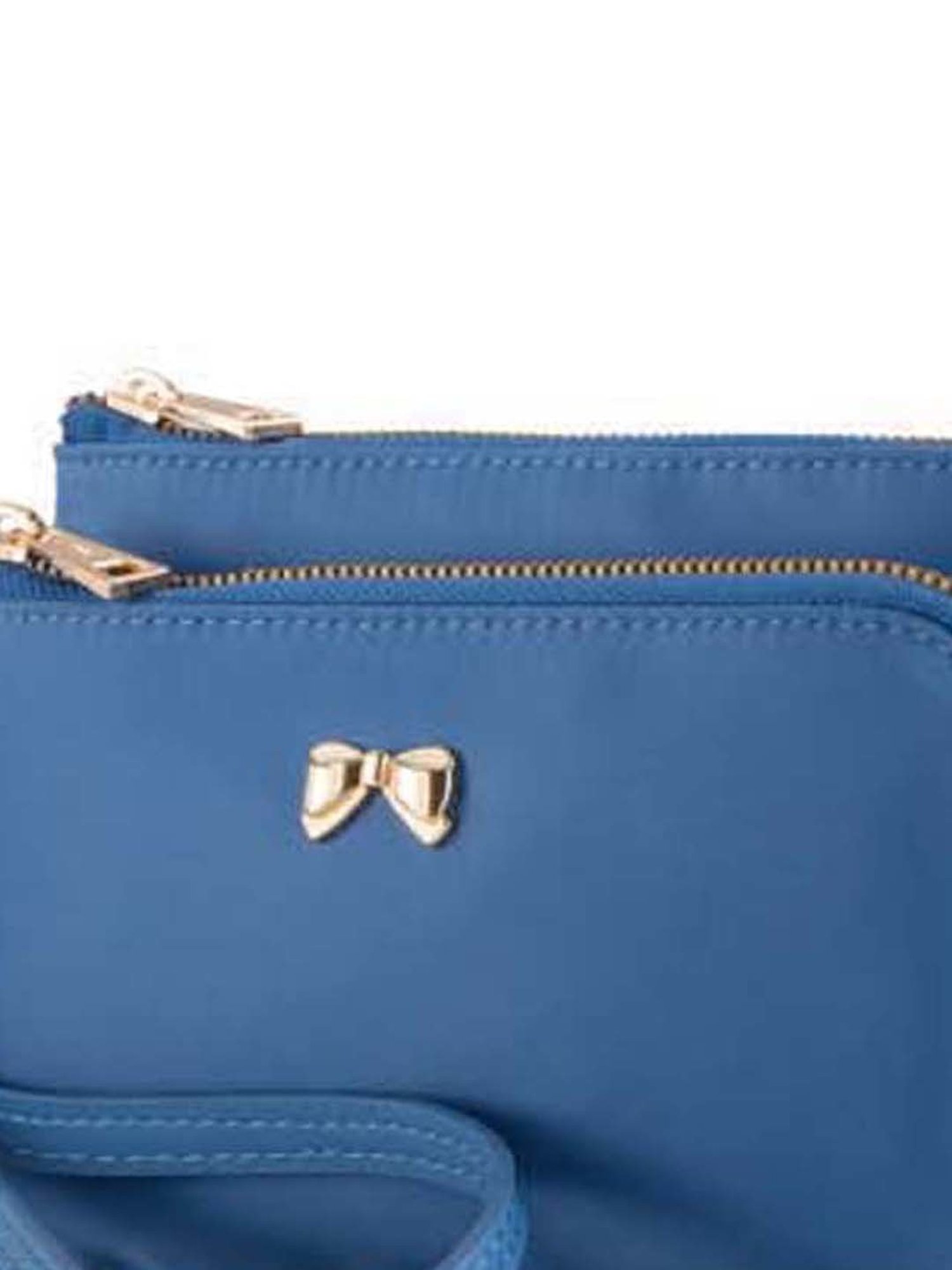 CARPISA Blue Solid Zip Around Wallet for Women