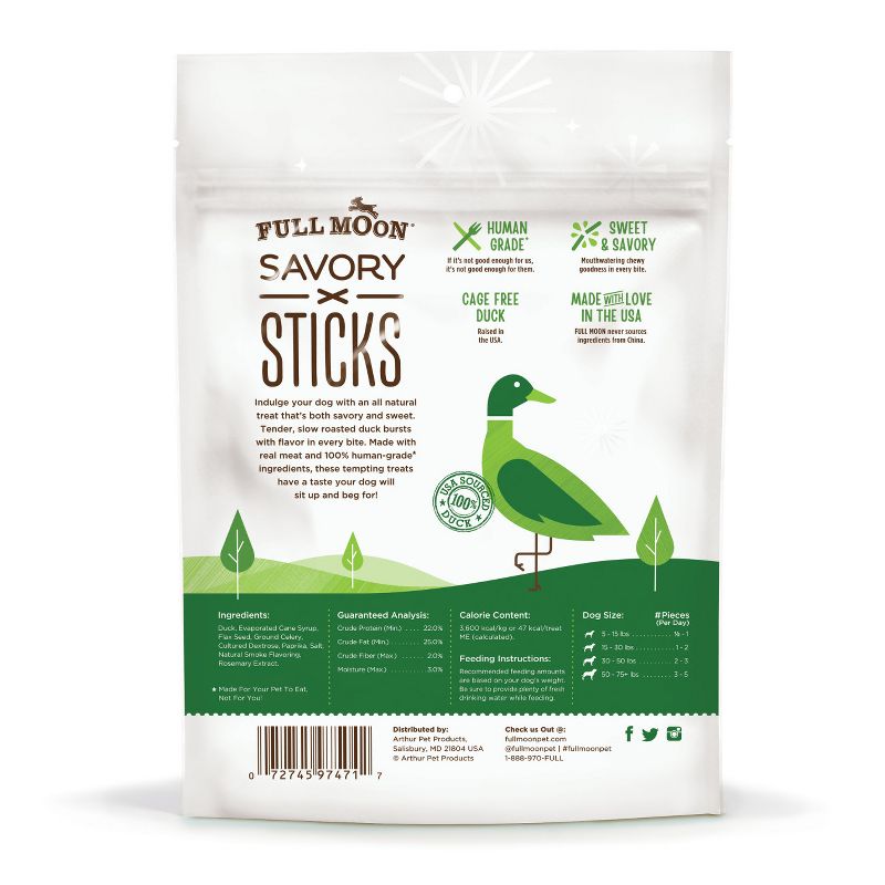 Full Moon Chewy Dog Treats Duck Sticks - 5oz