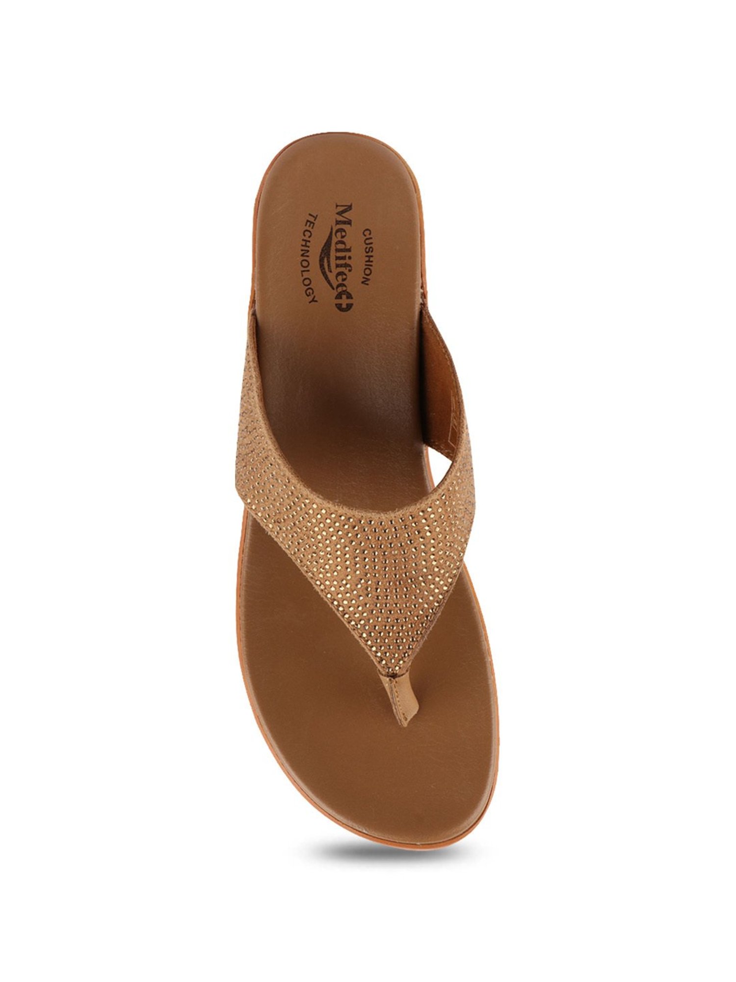 MediFeet Women's Windy Tan Thong Wedges