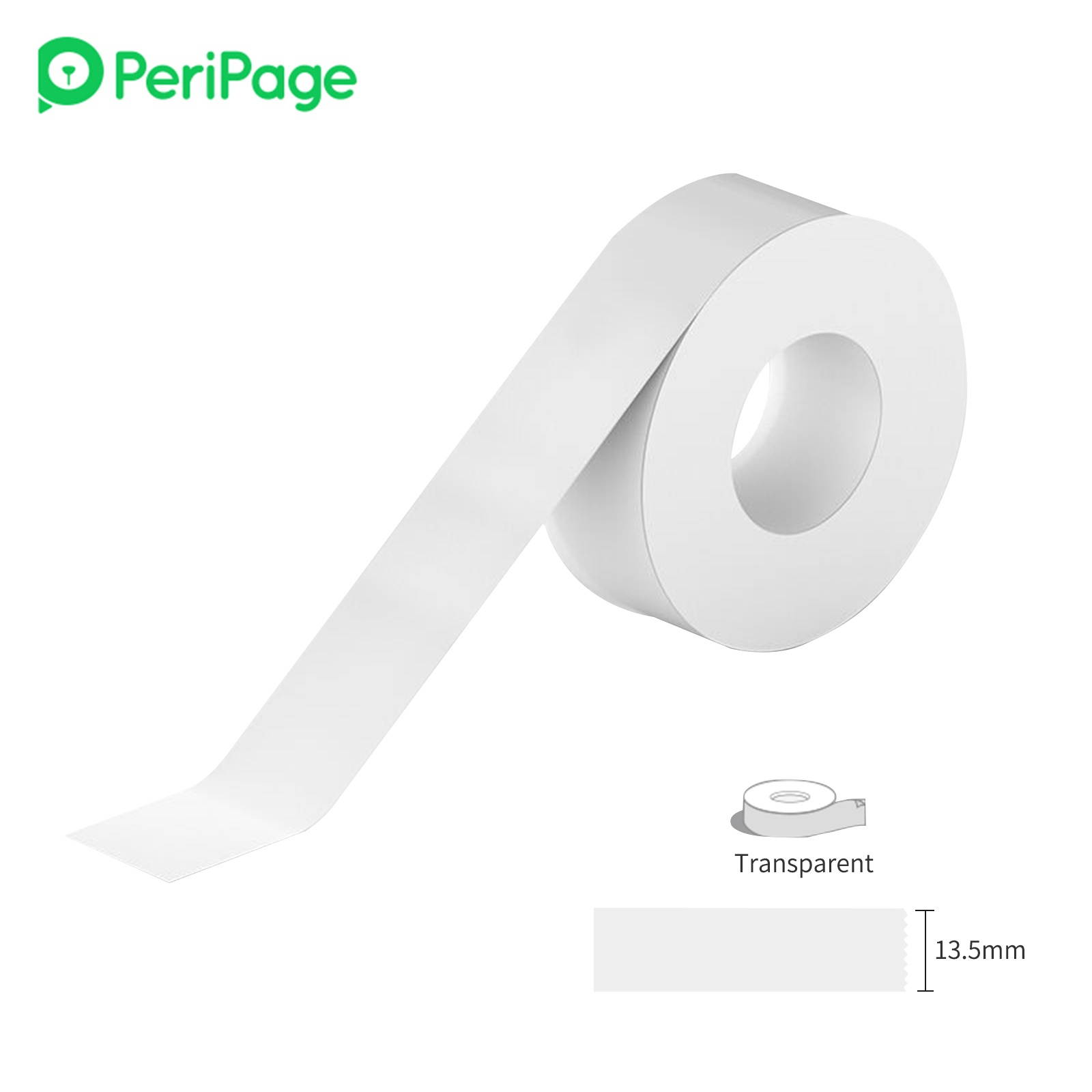 PeriPage 1 Roll Transparent Label Paper Sticky Tape Adhesive Thermal Printing Paper Name Price Barcode Sticker Home Office Organization Waterproof Oil-proof Tear-proof for PeriPage L1 Pocket Label