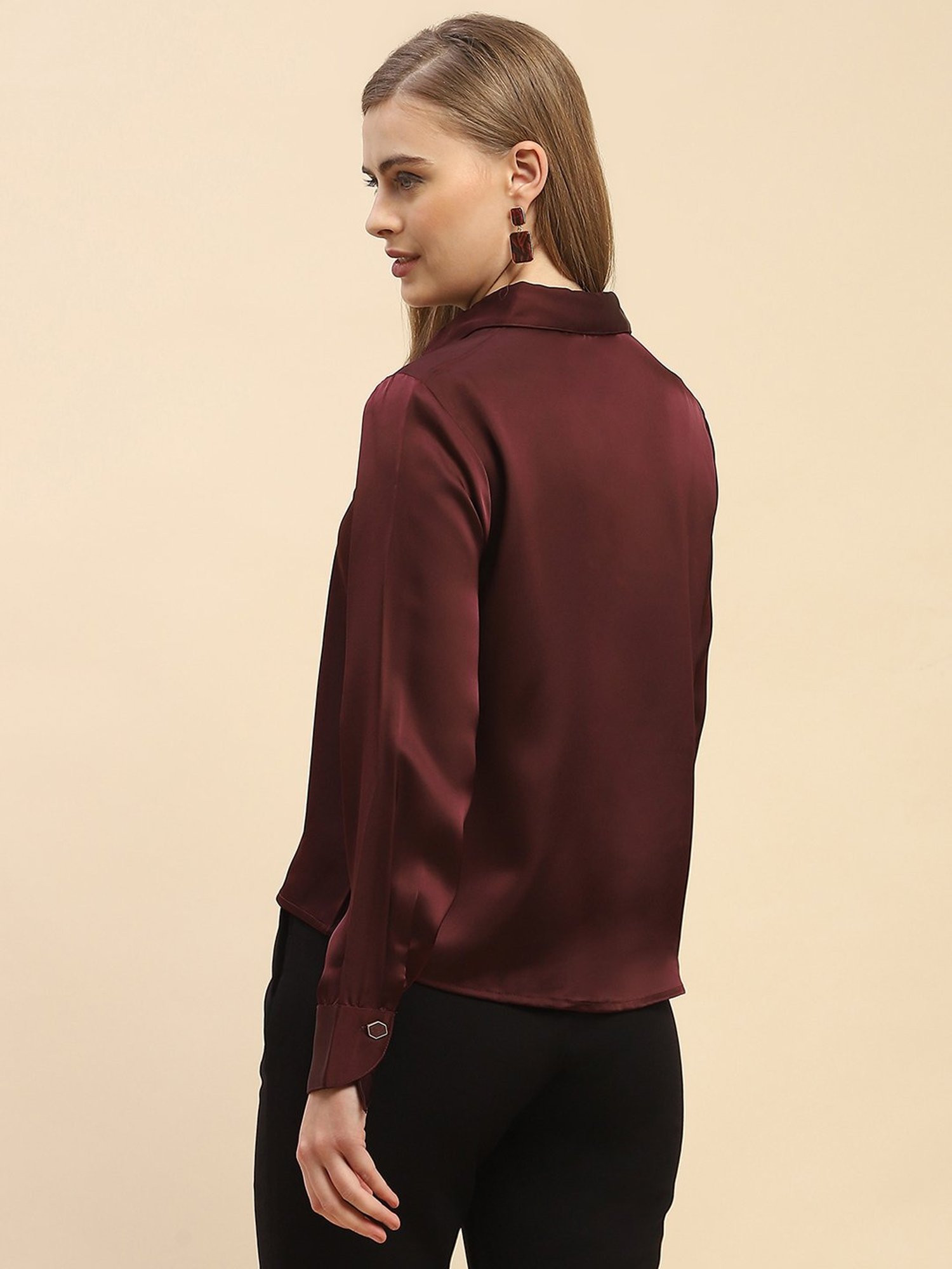 Camla Maroon Regular Fit Shirt