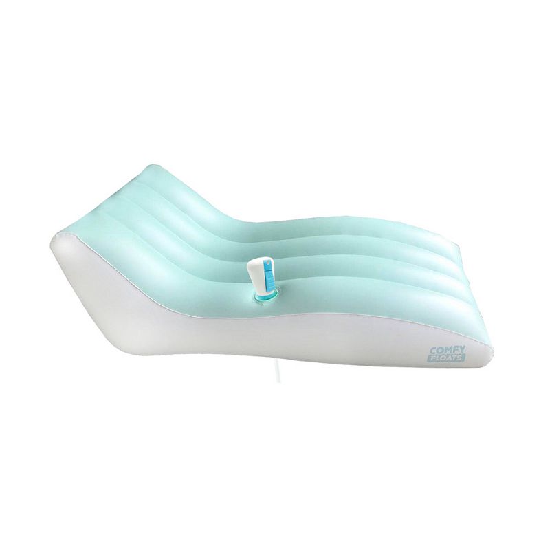 Comfy Floats 91486VM Misting Chaise Lounger Inflatable Summertime Float with Handheld Mister for Relaxation and Comfort in Pool or on Water, Aqua Blue