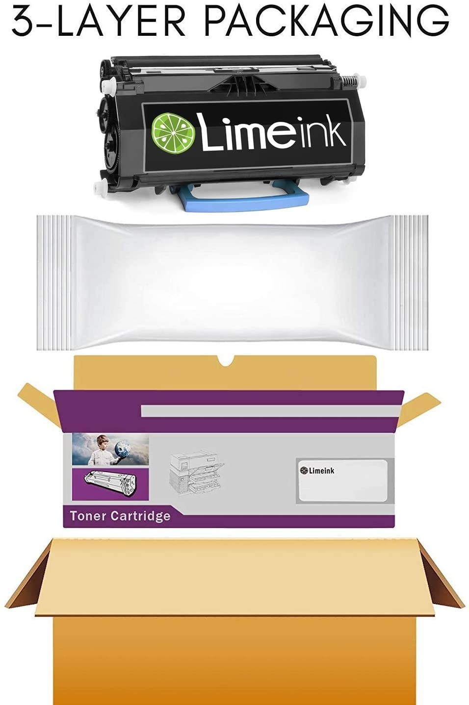 Limeink Black Compatible E260 High Yield Laser Toner Cartridges for Lexmark E260 E260d E260dn E360 E360d E360dn E460 E460dn E460dw E460dtn E462 E462dtn E462 E462dtn 360dn Ink Printer 260 260d 260dn