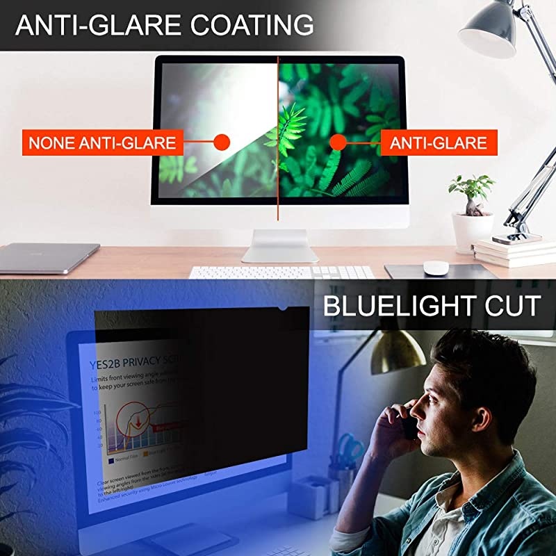 23 Inch Monitor Privacy Screen Filter for 169 Widescreen Display Computer Desktop AntiSpy AntiBlue Light and AntiGlare Protector Made in Korea