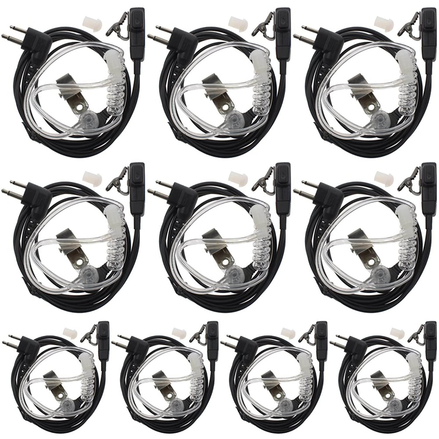 AOER Covert Acoustic Tube Earpiece 2 PIN for Motorola Radio(Pack of 10)