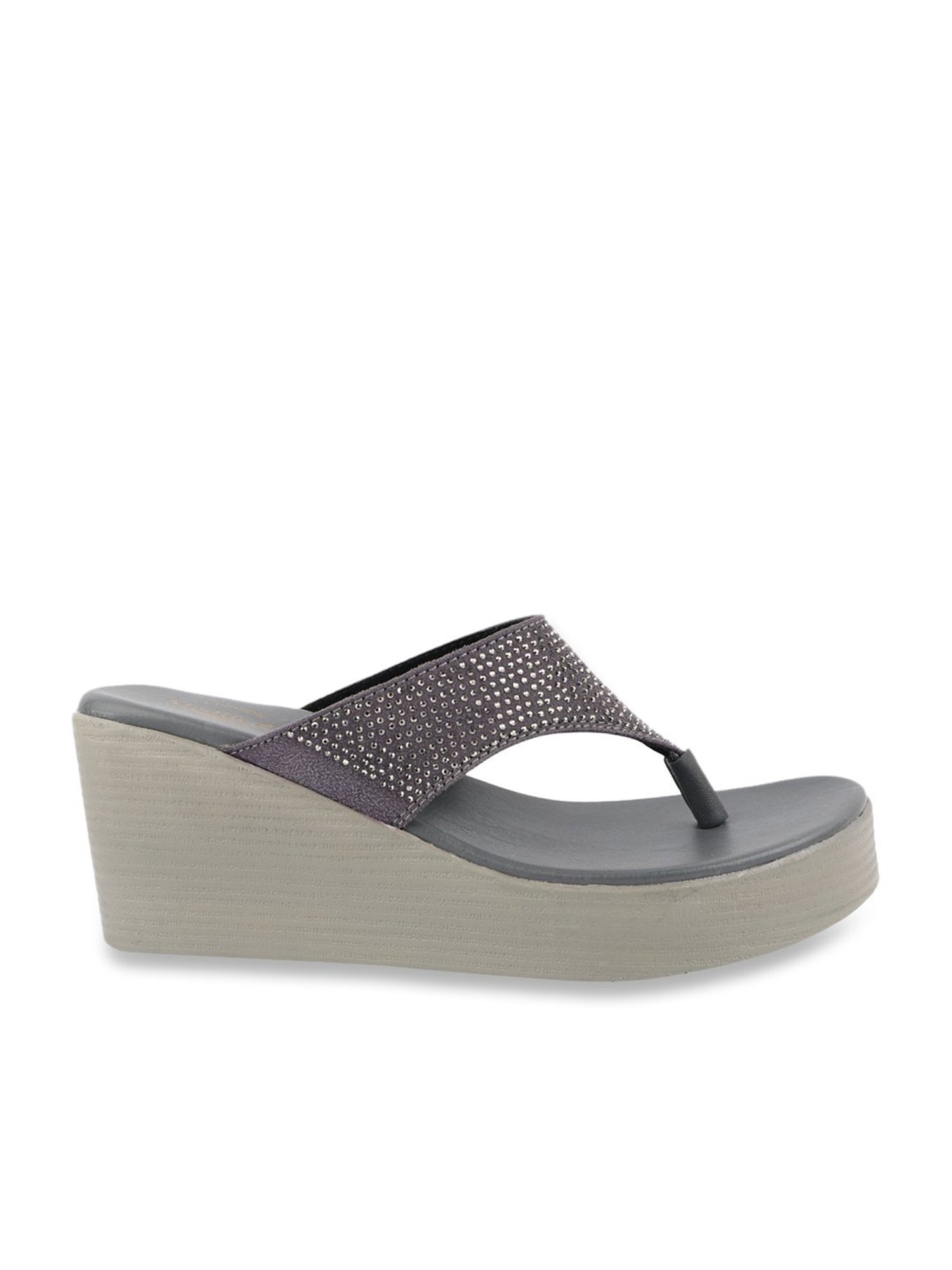 MediFeet Women's Windy Grey Thong Wedges