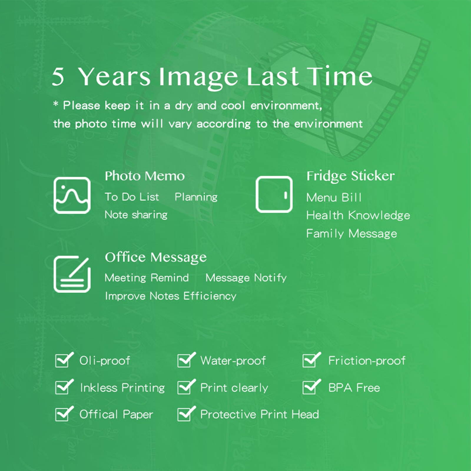 PeriPage 56 x 30mm Translucent Photo Sticker BPA-Free Adhesive Thermal Paper Roll Sticky Paper Waterproof Oil-proof Friction-proof for PeriPage A6/A8/A9/A9s/A9 Pro/A9 Max/A9s Max Mini BT Pocket