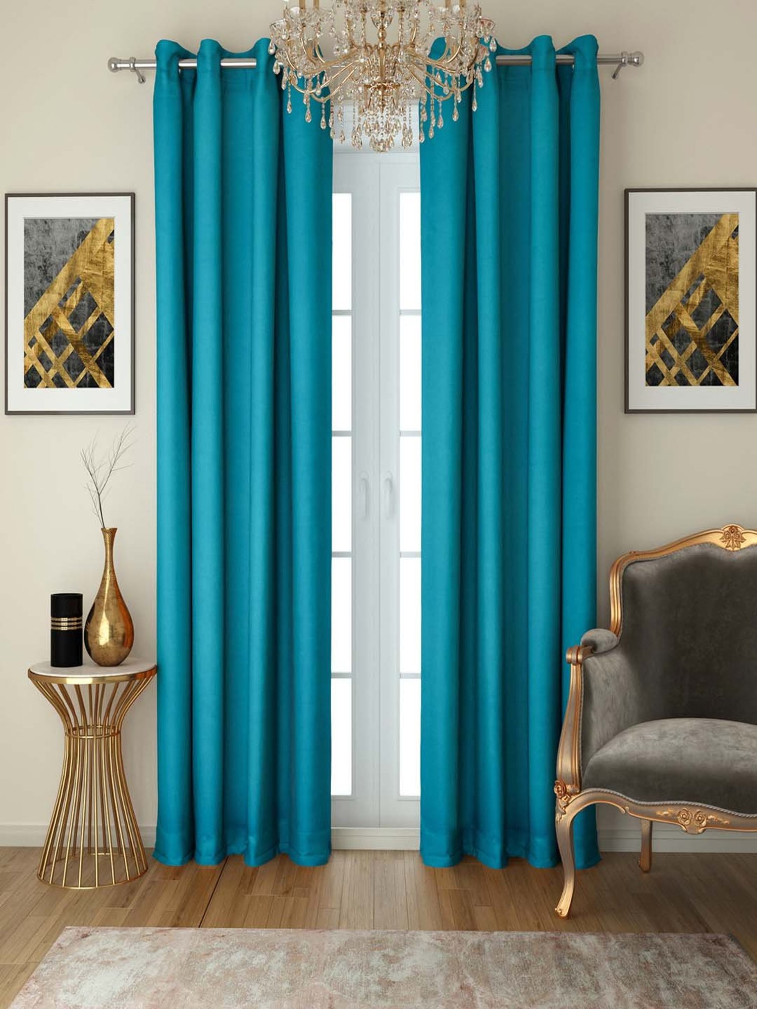 Swayam Blackout  Eyelet Window Curtains - Set of 2 (5 Ft)