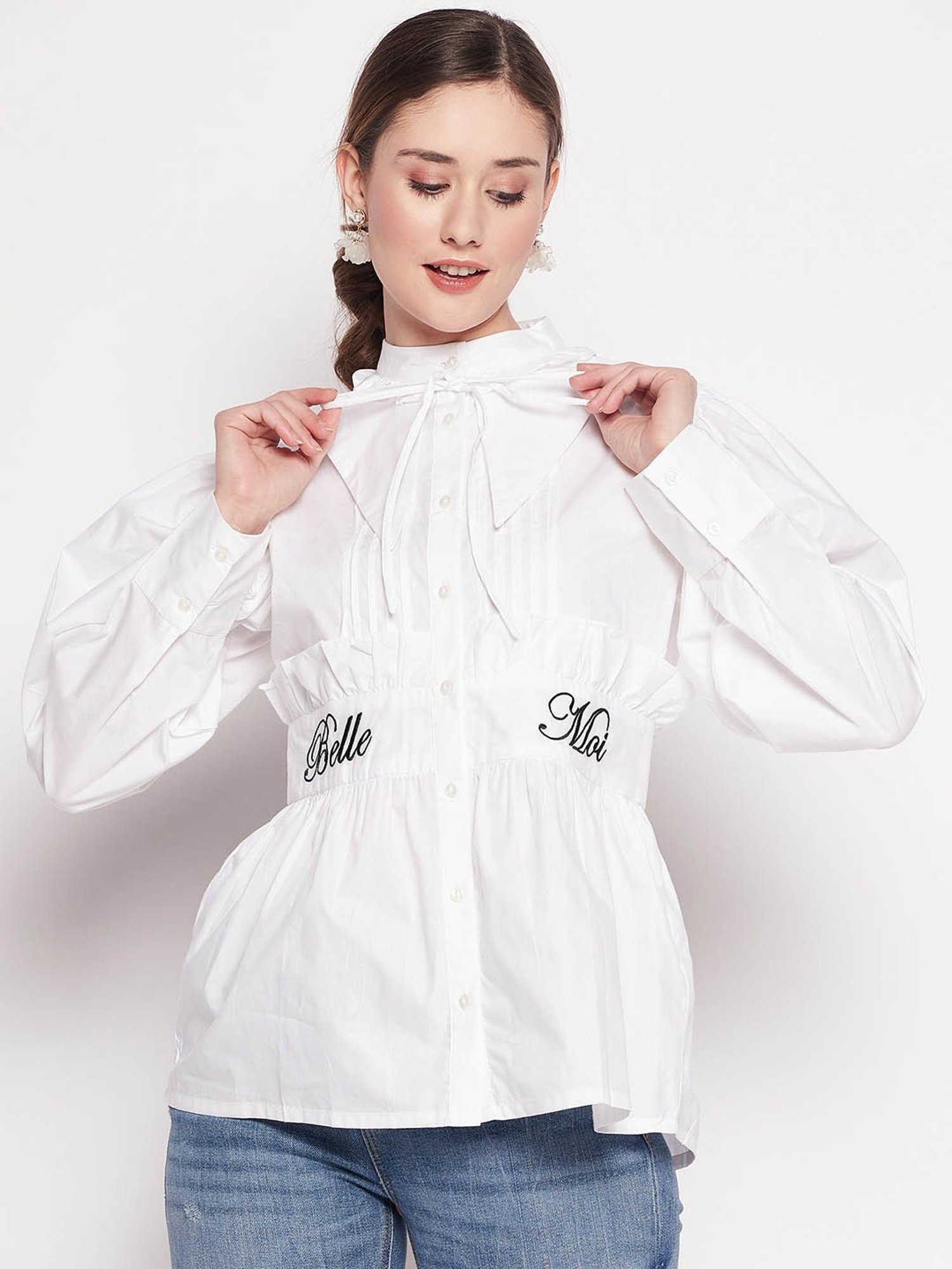 Camla by MADAME White Cotton Shirt