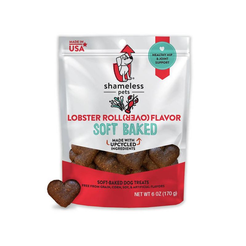 Shameless Pets Lobster Rollover Flavor Soft Baked Chewy Dog Treats - 6oz