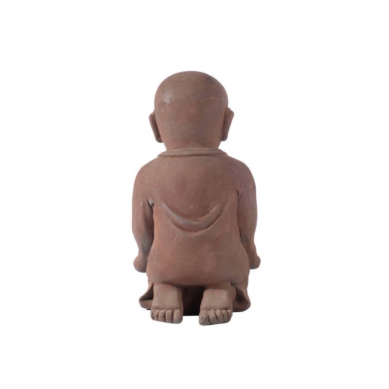 17.25&#34; Indoor/Outdoor Resin Reading Buddha Garden Statue Brown - Alfresco Home LLC