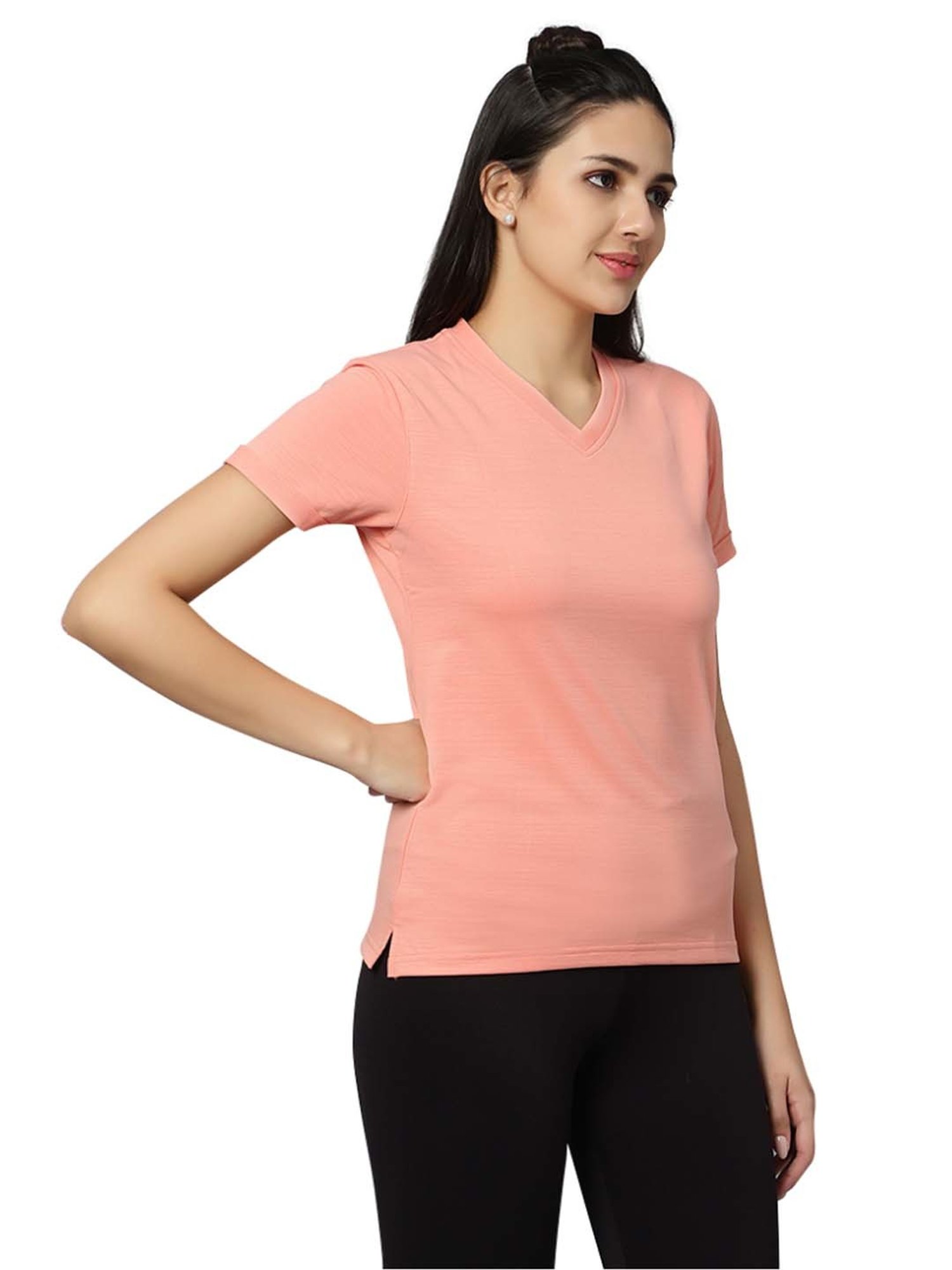Omtex Pink Regular Fit Sports T-Shirt