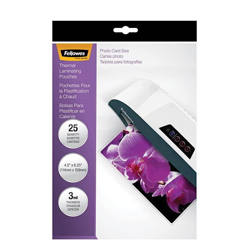Laminating Pouches, Thermal, Photo Size, 3 Mil, 25 Pack (5208301)
