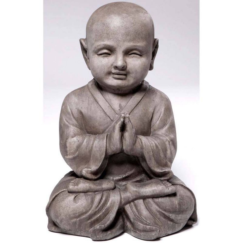 15.75&#34; Indoor/Outdoor Resin Praying Buddha Garden Statue Brown - Alfresco Home LLC