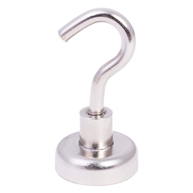 4 Pack Magnetic Hooks for Hanging - 30 LB Multipurpose Steel Organizing Hooks