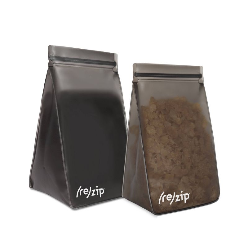 (re)zip Stand Up Tall Leakproof Storage Bag - Gray - 2pk