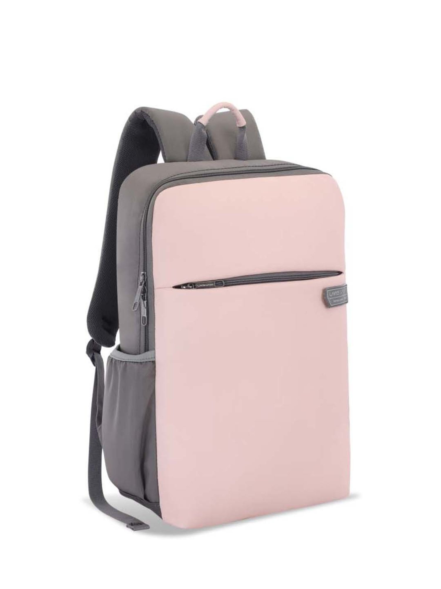 LAVIE SPORT Pink & Grey Solid Laptop Backpack